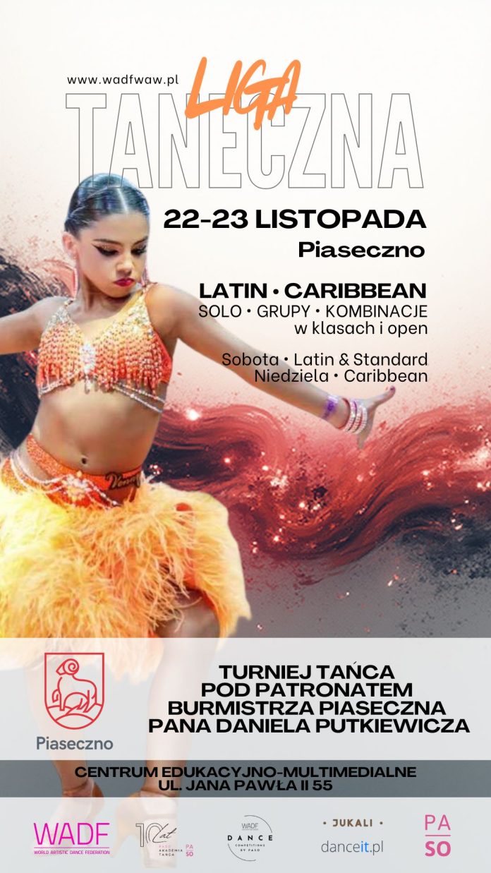 plakat Turniej tańca plakat z młoda tancerką