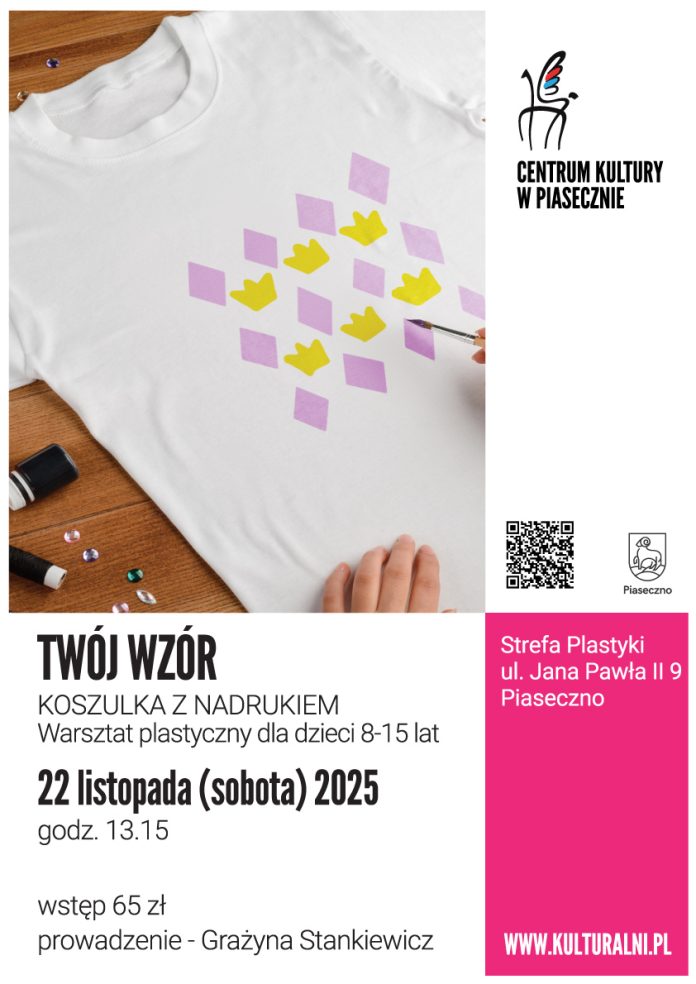 Twój wzór koszulka z nadrukiem warsztat plastyczny dla dzieci 8-15 lat