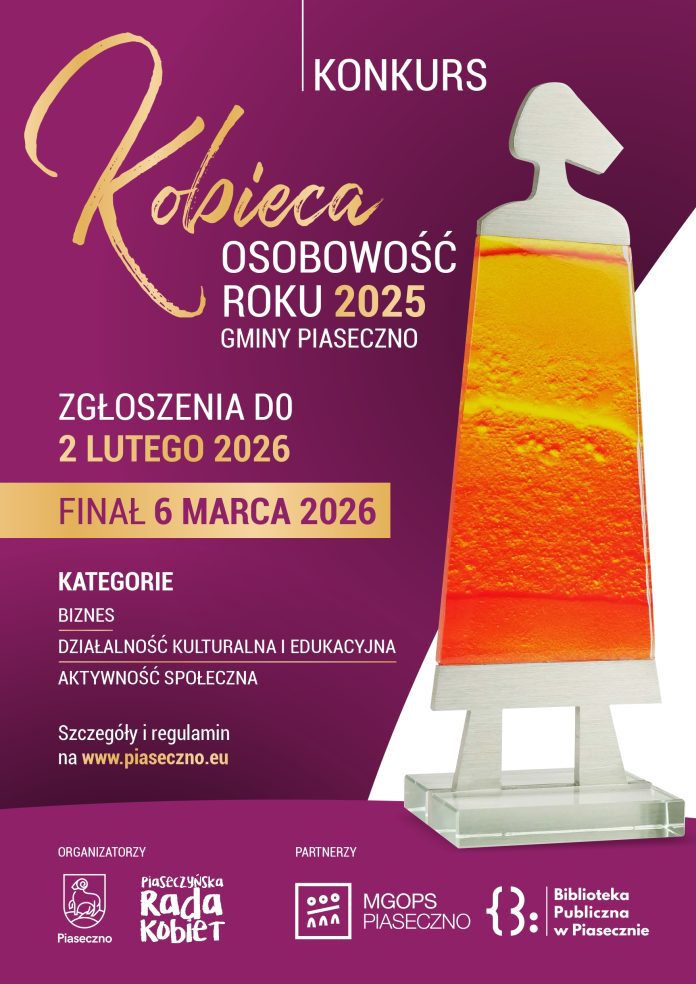 plakat konkursu Kobieca Osobowość Roku Gminy Piaseczno 2025