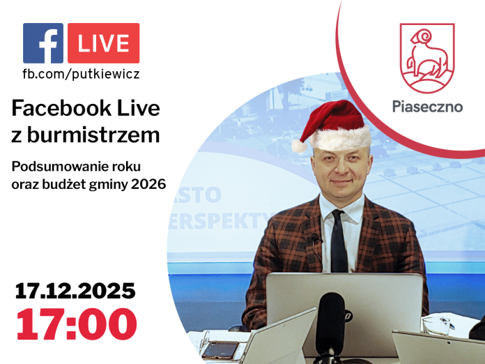 Facebook Live z burmistrzem Piaseczna grudzień 2025