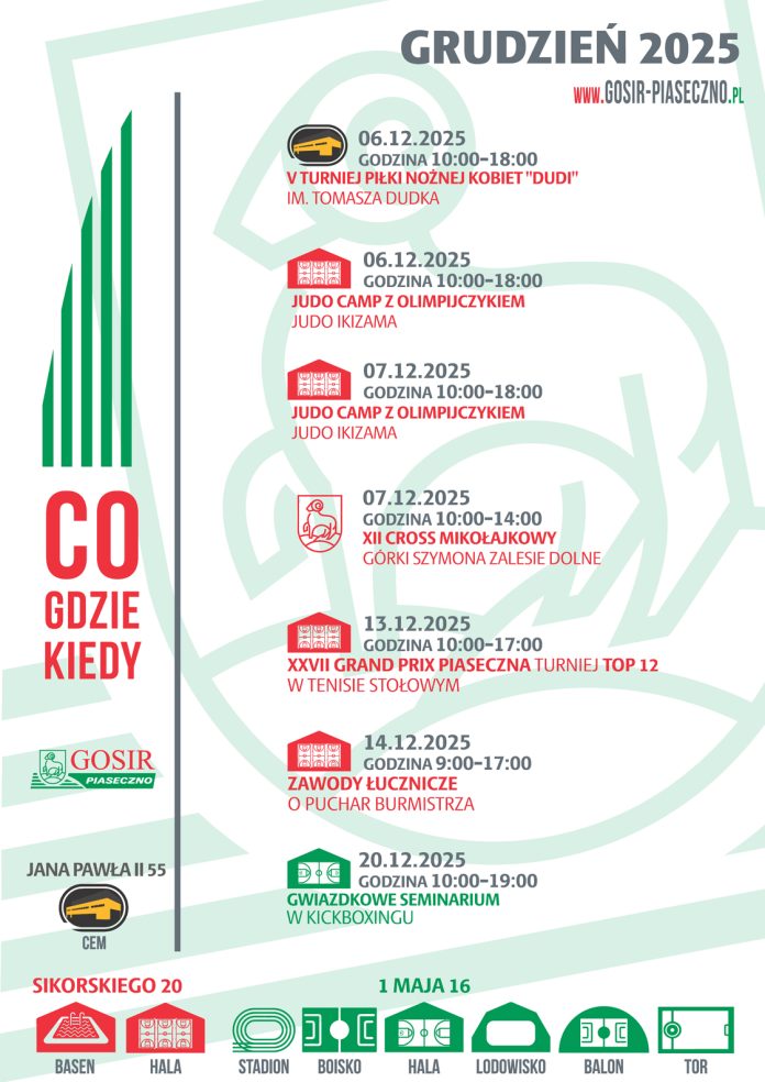 Sportowy grudzień 2025 w GOSiR Piaseczno