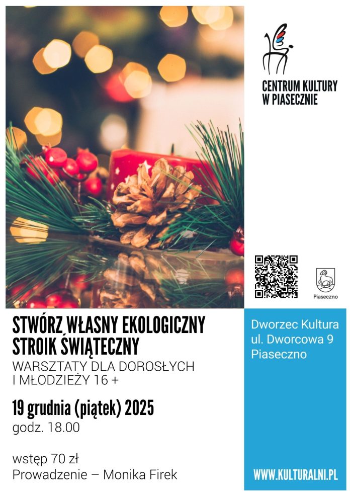 STWÓRZ EKOLOGICZNY STROIK ŚWIĄTECZNY W PIASECZNIE