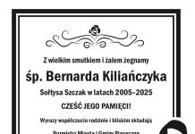 Kondolencje Bernard Kiliańczyk Sołtys Szczak