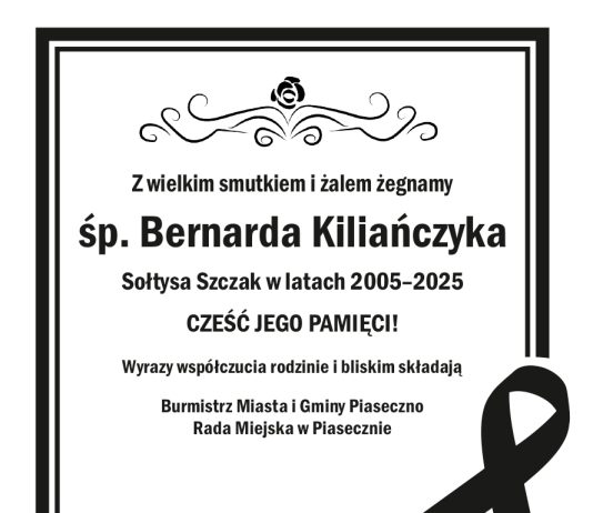 Kondolencje Bernard Kiliańczyk Sołtys Szczak