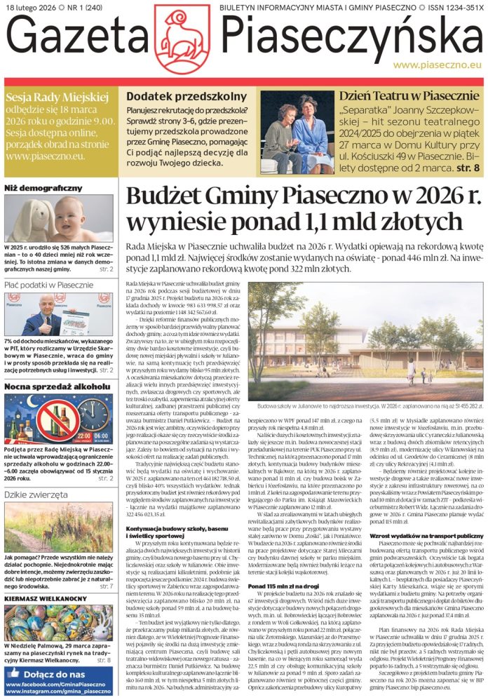 Gazeta Piaseczyńska nr 1/2026