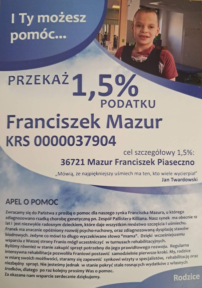 Franciszek Mazur - przekaż 1,5% na rehabilitację i leczenie Franciszek Mazur - przekaż 1,5% na rehabilitację i leczenie