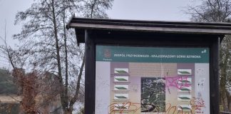 zniszczona tablica informacyjna