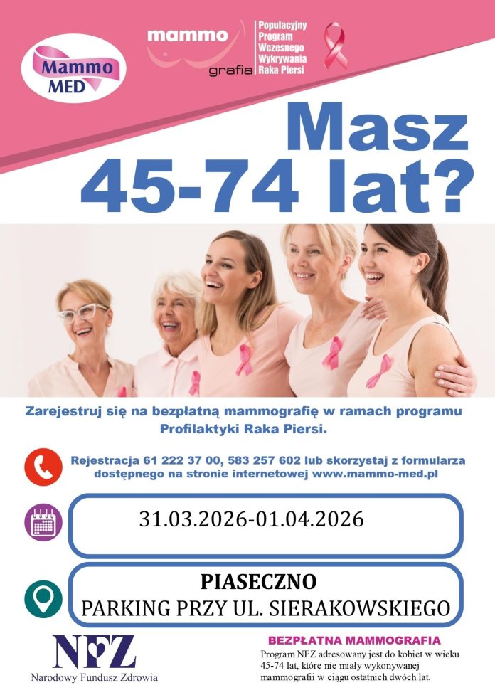 Bezpłatna mammografia w Piasecznie