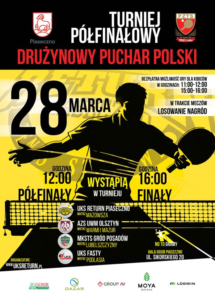 Drużynowy Puchar Polski w tenisie stołowym w Piasecznie
