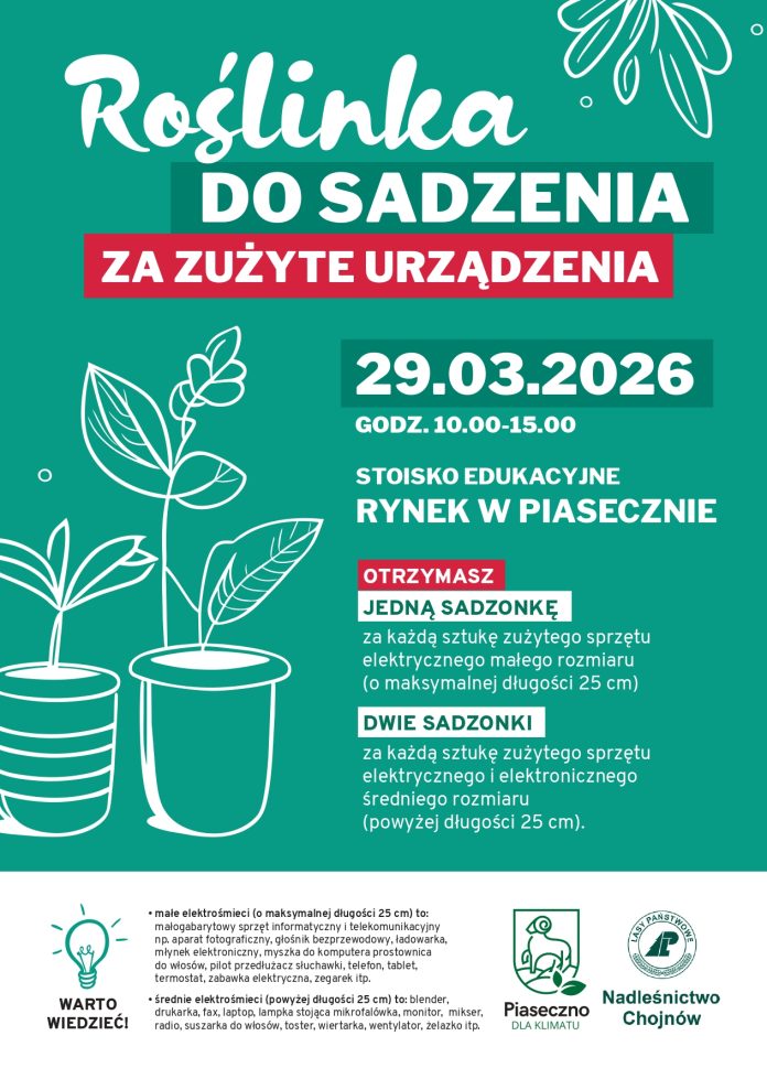 Oddaj elektrośmieci i odbierz sadzonkę podczas Kiermaszu Wielkanocnego w Piasecznie Oddaj elektrośmieci i odbierz sadzonkę podczas Kiermaszu Wielkanocnego w Piasecznie
