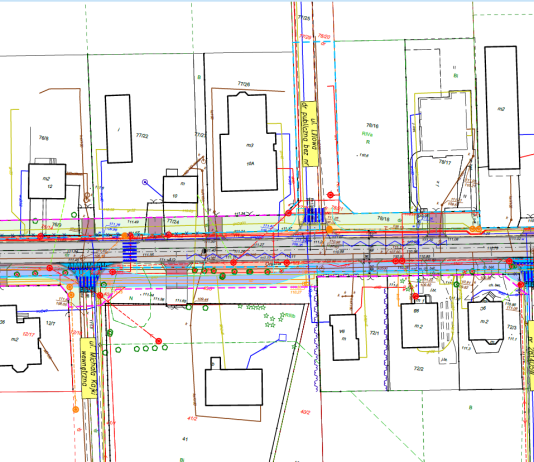 fragment projektu przebudowy drogi