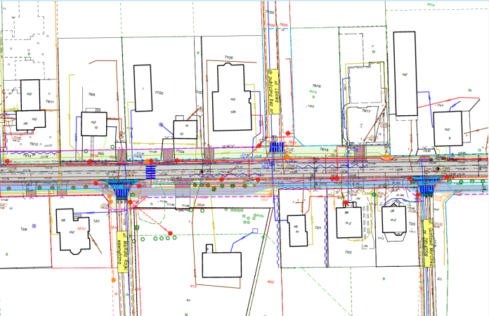 fragment projektu przebudowy drogi