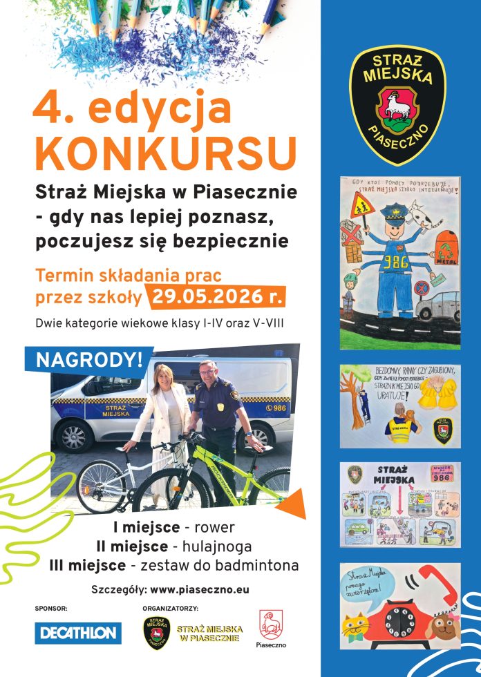 plakat konkursu, na zdjęciu kobieta i mężczyzna z rowerami