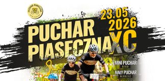 plakat ze zdjęciem rowerzystów