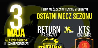 UKS Return vs. KTS Kozienice mecz sezonu II ligi w tenisie stołowym