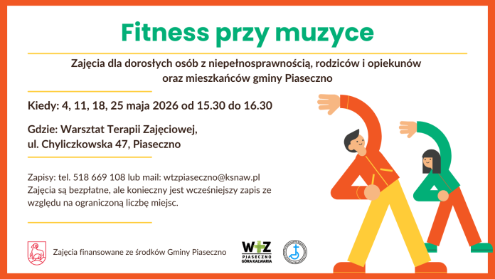 plakat fitness przy muzyce