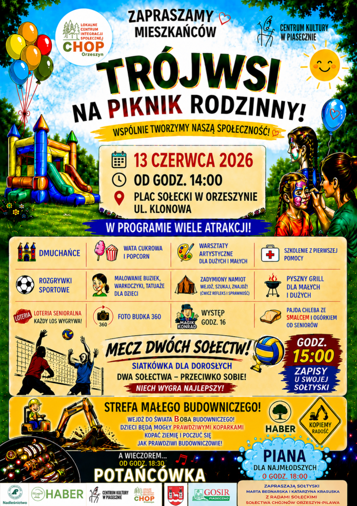 Piknik Rodzinny Trójwsi 2026 Chojnów Orzeszyn Pilawa