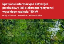 plakat ze zdjęciem linii wysokiego napięcia