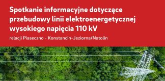 plakat ze zdjęciem linii wysokiego napięcia