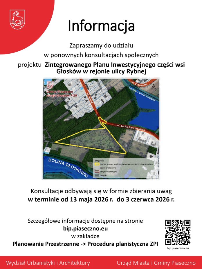 plakat konsultacje ZPI Głosków