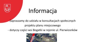 Konsultacje społeczne dla projektu planu miejscowego części wsi Bogatki w rejonie ulicy Pierwiosnków