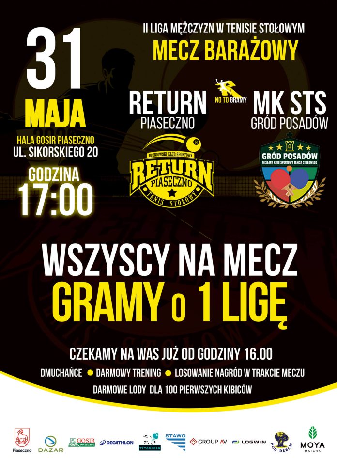 Mecz o 1 ligę UKS Return Piaseczno vs. MKSTS Gród Posadów