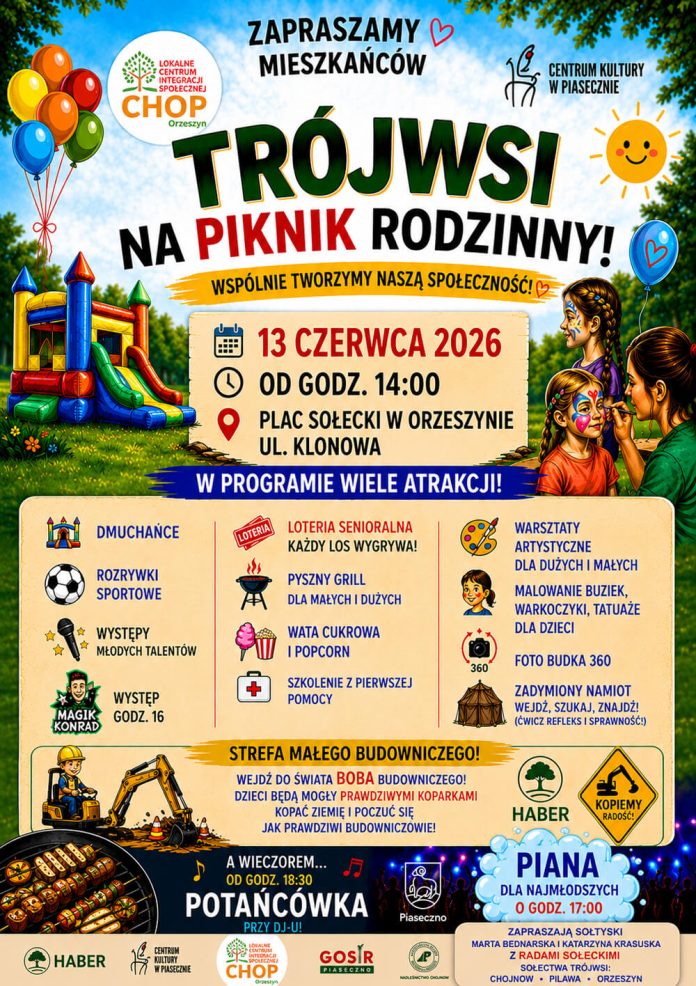 Piknik Rodzinny Trójwsi 2026 Chojnów Orzeszyn Pilawa