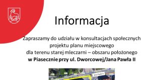 Konsultacje społeczne projektu planu miejscowego dla obszaru przy ulicy Dworcowej i Jana Pawła II w Piasecznie