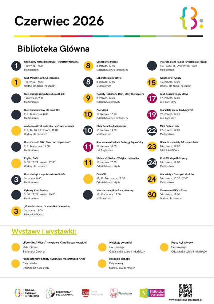 Czerwiec 2026 w Bibliotece Publicznej w Piasecznie