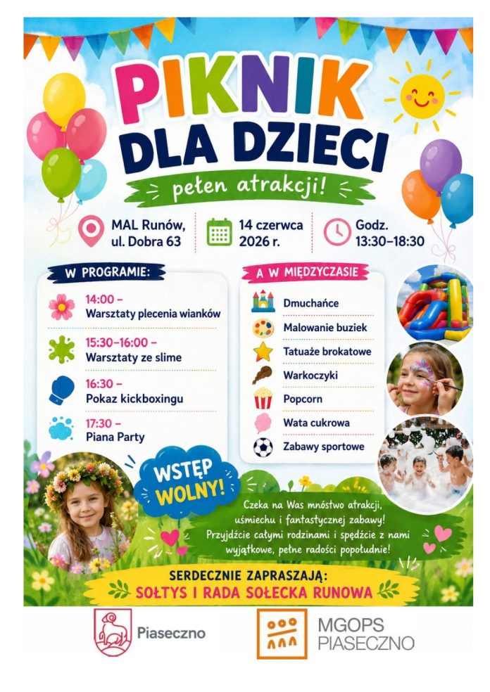 plakat Pikniku dla dzieci w Runowie