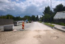 Całkowite zamknięcie dla ruchu ulicy Kuropatwy ulica w trakcie budowy