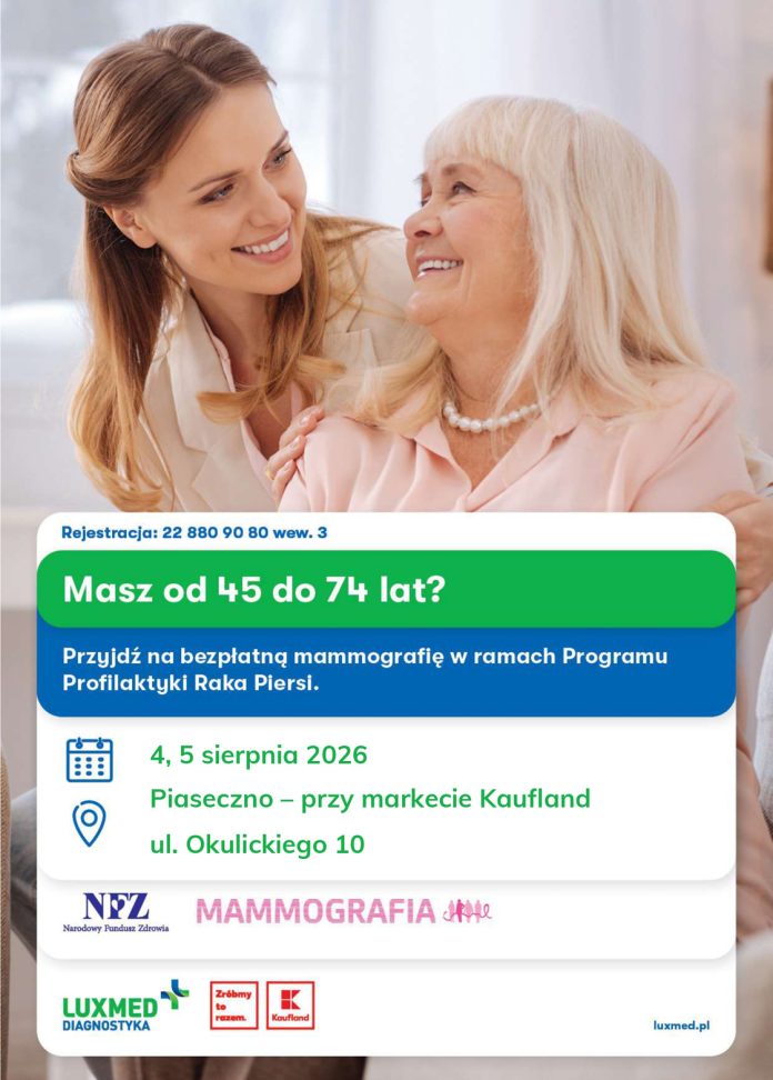 Bezpłatna mammografia w Piasecznie. Skorzystaj z programu profilaktyki raka piersi! Bezpłatna mammografia w Piasecznie. Skorzystaj z programu profilaktyki raka piersi!