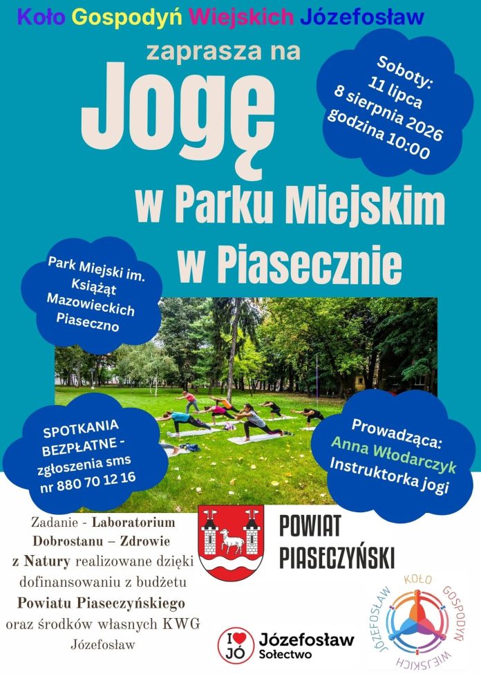 Joga na trawie w parku w Piasecznie Joga na trawie w parku w Piasecznie