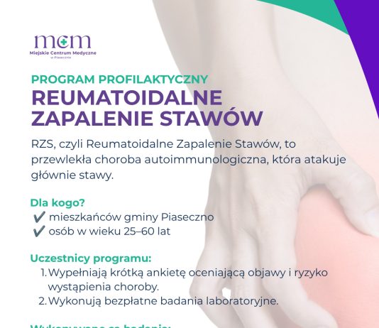 Program wczesnego wykrywania reumatoidalnego zapalenia stawów (RZS) w Piasecznie