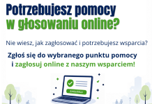 Pomoc w głosowaniu na projekty Budżetu Obywatelskiego 2027 Plakat. Pomoc w głosowaniu na projekty w Budżecie Obywatelskim 2027