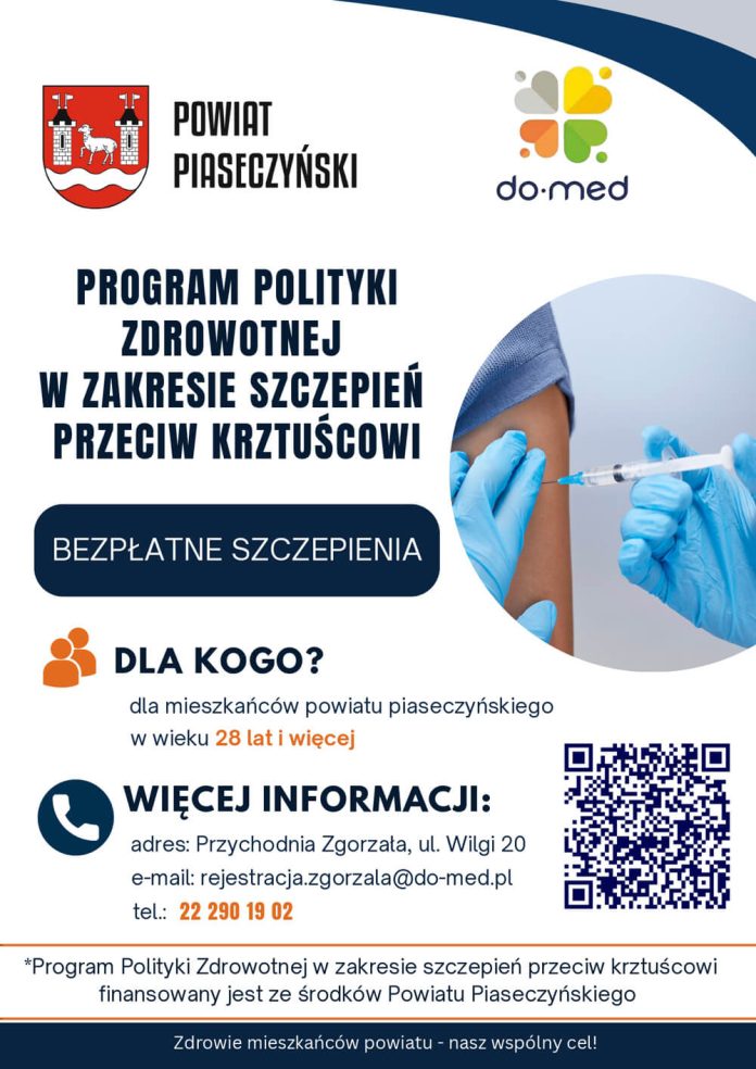 Bezpłatne szczepienia przeciw krztuścowi w Piasecznie