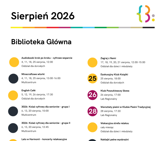 Sierpień 2026 w Bibliotece Publicznej w Piasecznie