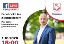 Facebook Live z Burmistrzem Miasta i Gminy Piaseczno Plan Ogólny i zagospodarowanie gminy Piaseczno 1 października 2026 roku