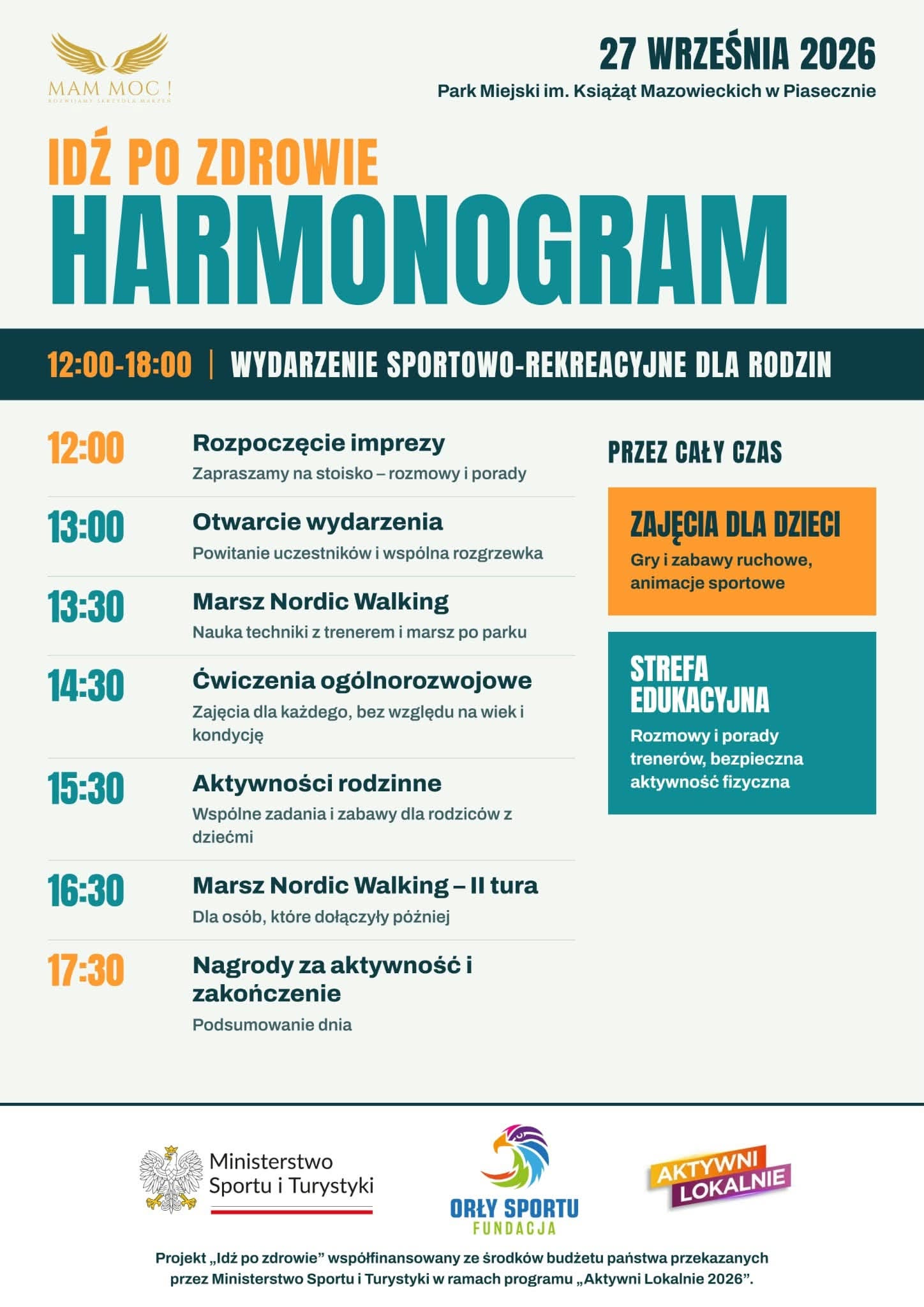 Harmonogram Idź po zdrowie w Piasecznie 2026