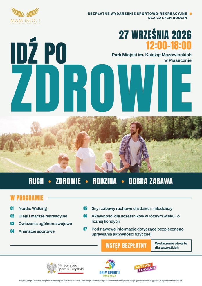 Idź po zdrowie! Bezpłatne wydarzenie sportowo-rekreacyjne w Piasecznie
