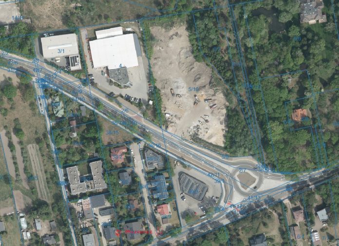 mapa z numerami działek