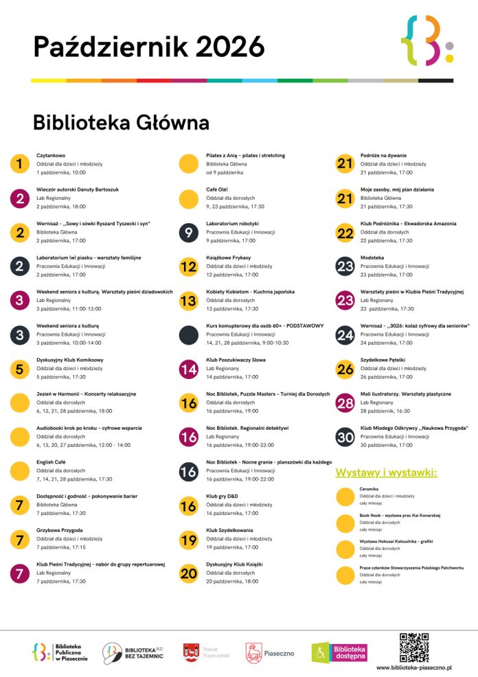 Październik 2026 w Bibliotece Publicznej w Piasecznie Październik 2026 w Bibliotece Publicznej w Piasecznie
