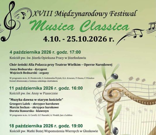 XVIII Międzynarodowy Festiwal Musica Classica 2026 w Józefosławiu, Piasecznie i Głoskowie