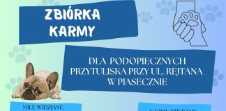 Zbiórka karmy dla podopiecznych przytuliska przy ul. Rejtana w Piasecznie