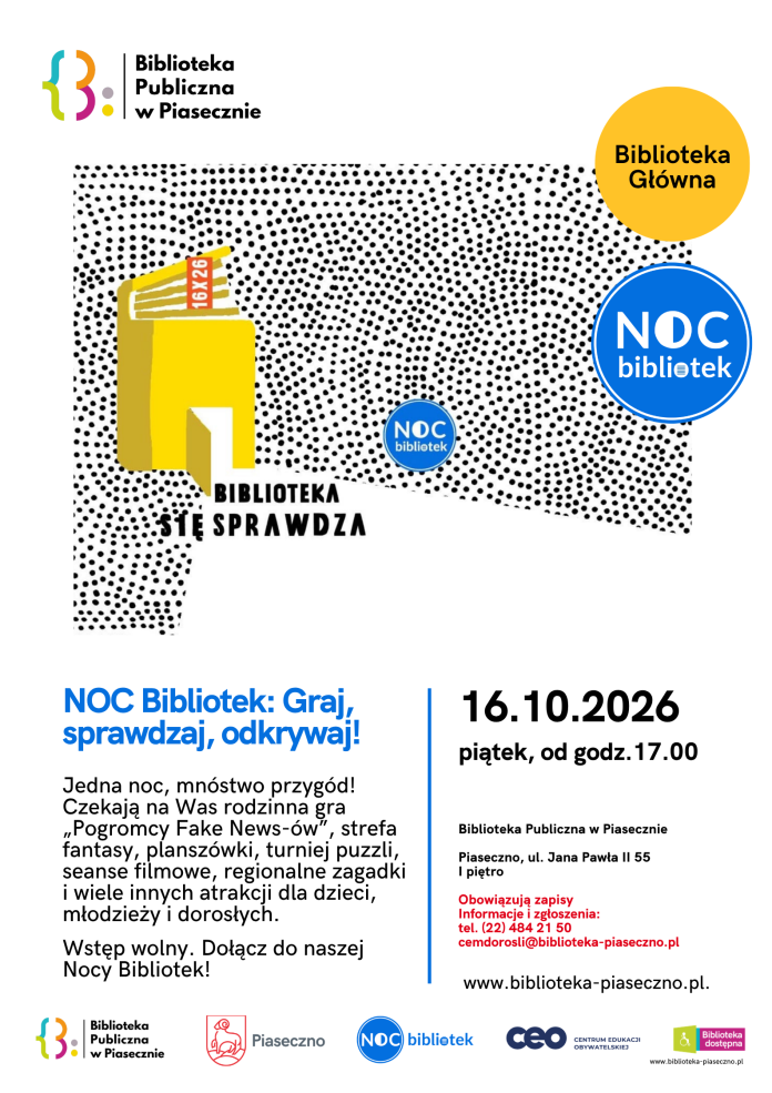 Noc Bibliotek 2026 plakat Noc Bibliotek 2026