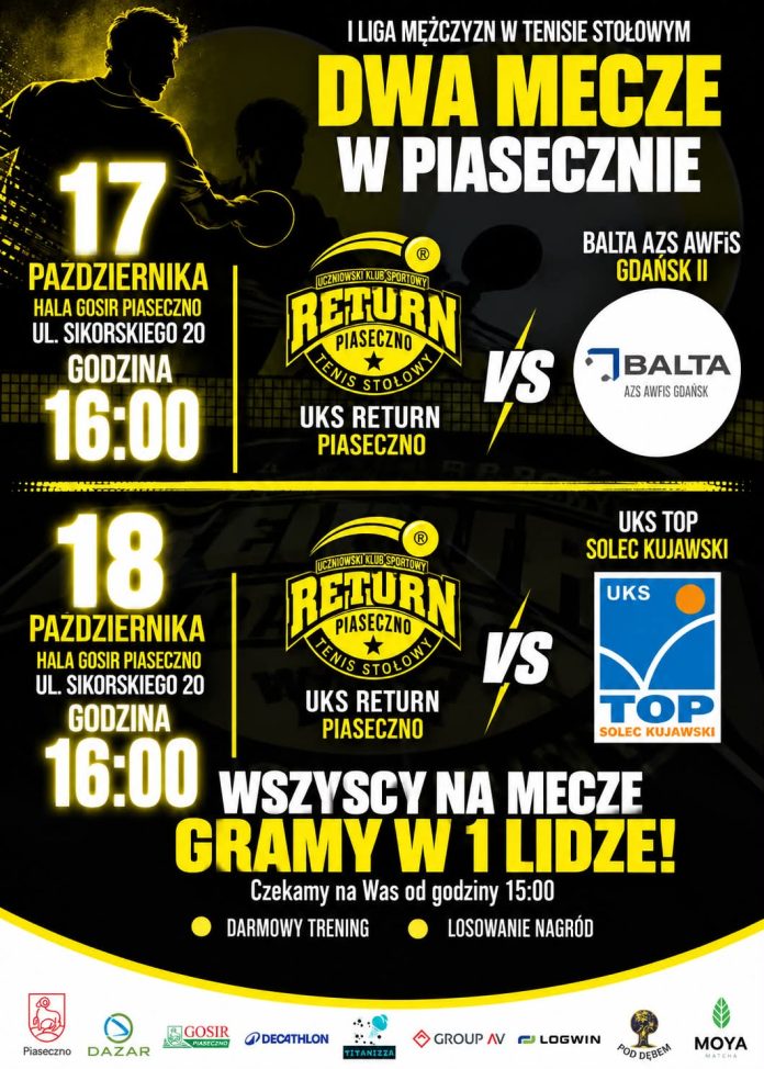 I liga UKS Return Piaseczno zagra z Balta AZS AWFiS Gdańsk II oraz UKS Top Solec Kujawski I liga UKS Return Piaseczno zagra z Balta AZS AWFiS Gdańsk II oraz UKS Top Solec Kujawski