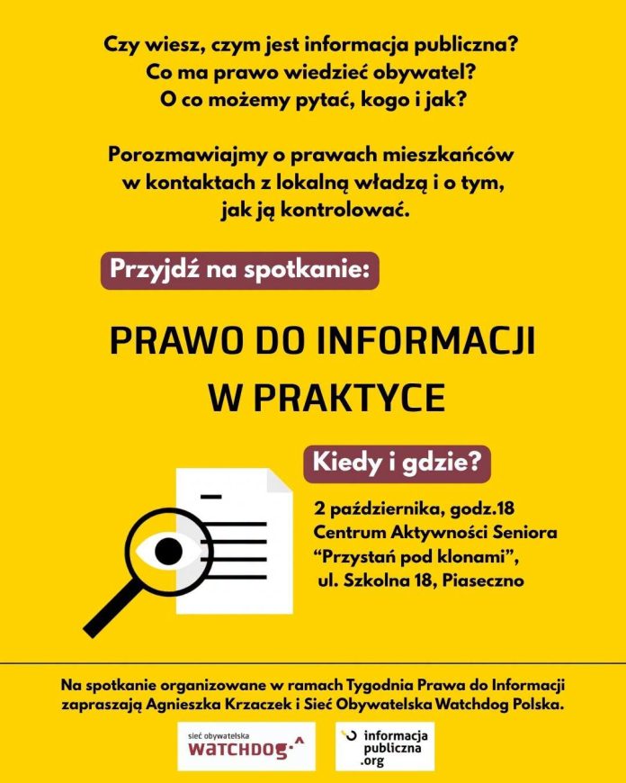 Prawo do informacji w praktyce! Spotkanie w Piasecznie