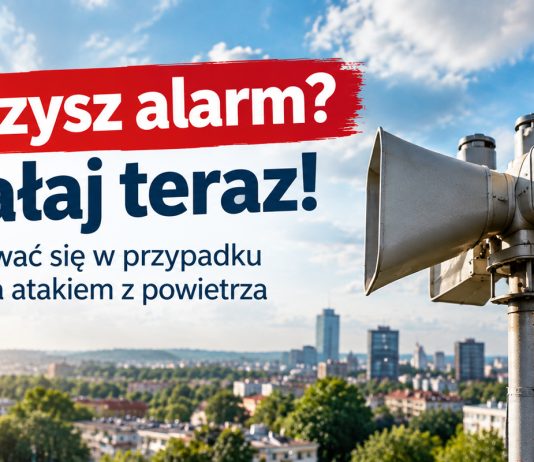 Słyszysz alarm? Działaj teraz! Jak zachować się w przypadku zagrożenia atakiem z powietrza. Foto wygenerowane przez AI