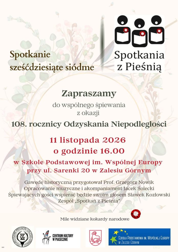 Spotkania z Pieśnią wspólne śpiewanie z okazji Narodowego Święta Niepodległości