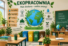 Ekopracownia w szkole w Zalesiu Górnym z dofinansowaniem WFOŚiGW w Warszawie grafika przedstawiająca klasę